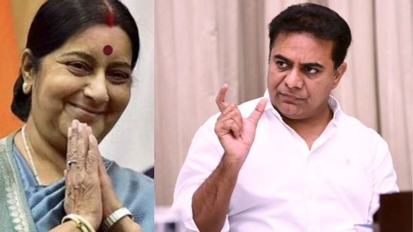 సుష్మ మరణం పట్ల పాక్ పౌరుడి కరుకు వ్యాఖ్యలు..! మిస్సైల్ లాంటి జవాబిచ్చిన కేటీఆర్ ..!!