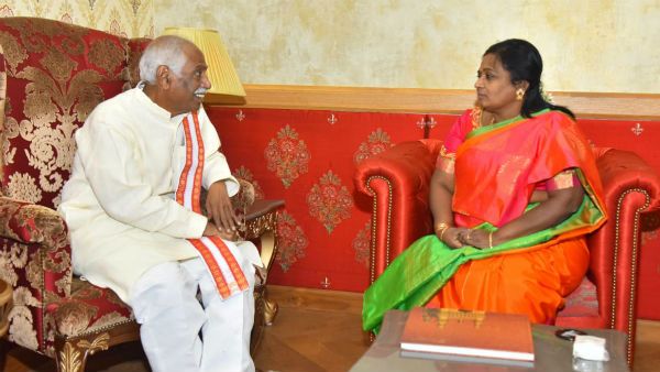 ఎక్కడున్నా శోభాయాత్రకు హాజరు: హిమాచల్ గవర్నర్ హోదాలో బండారు: తమిళిసైతో భేటీ