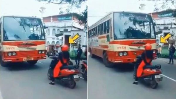 సెల్యూట్ సిస్టర్ : రాంగ్‌రూట్‌లో వెళ్తున్న బస్సు డ్రైవర్‌కు బుద్ధిచెప్పిన ధీరవనిత (వీడియో)