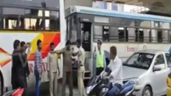 కూకట్‌పల్లిలో రెండు ఆర్టీసీ బస్సులు ఢీ..మద్యం సేవించి బస్సును నడిపిన తాత్కాలిక డ్రైవర్