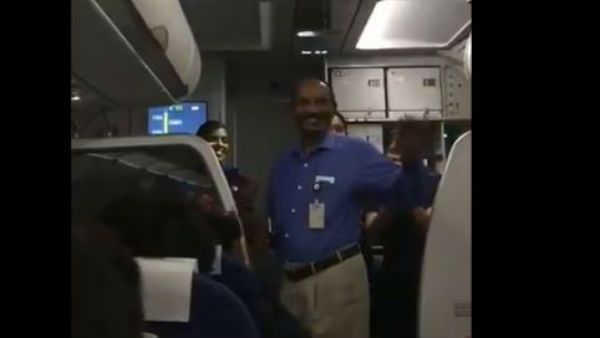 వీడియో: ఇస్రో ఛైర్మన్ శివన్ సింప్లిసిటీ: ఎకానమీ క్లాసులో: సెల్ఫీల కోసం ఎగబడ్డ ఎయిర్ హోస్టెస్