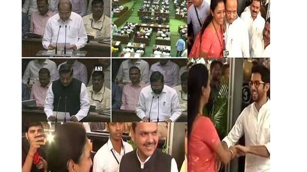 అజిత్ పవార్‌కు సుప్రియా ఆత్మీయ ఆలింగనం: ఆదిత్య థాక్రేకు స్వాగతం, ఫడ్నవీస్‌తో ముచ్చట్లు