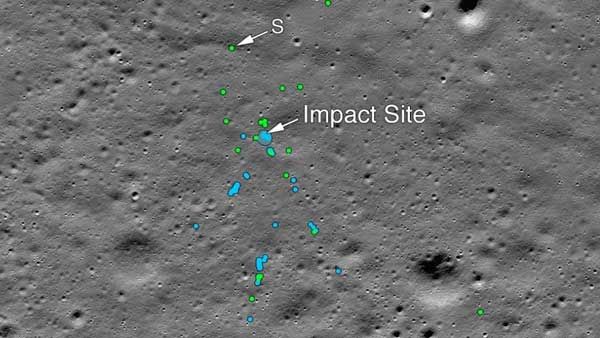 విక్రమ్ ల్యాండర్ శకలాల ఆచూకీ కనిపెట్టిన నాసా: ఫోటోలు విడుదల