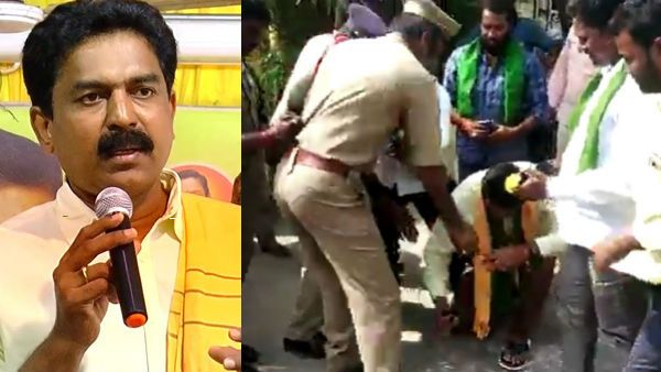 TDP: మాజీ ఎమ్మెల్యే బోడె ప్రసాద్ గృహ నిర్బంధం: పోలీసుల బూట్లు తుడిచి..నిరసన