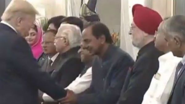 ట్రంప్, మెలానియాతో కేసీఆర్ కరచాలనం.. పాత విషయాన్ని గుర్తుచేసిన సీఎం