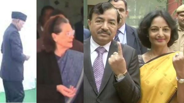 ఢిల్లీ అసెంబ్లీ పోల్: ఓటువేసిన ప్రథమ పౌరుడు, సోనియా, రాహుల్ గాంధీ, సీఈసీ, ఈసీ కూడా..