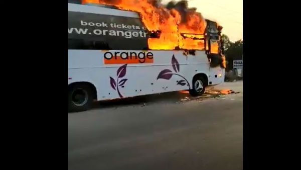 ముంబై టు హైదరాబాద్: మంటల్లో ఆరెంజ్ బస్సు..బూడిద: తృటిలో తప్పిన పాలెం తరహా ప్రమాదం..