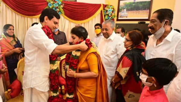 ముఖ్యమంత్రి కుమార్తె కులాంతర వివాహం: డీవైఎఫ్ఐ అధ్యక్షుడితో లవ్ మ్యారేజ్: దగ్గరుండి మరీ..