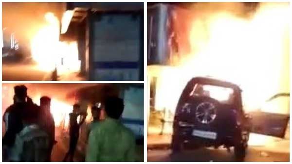 ట్యాంక్‌బండ్‌పై కారులో మంటలు... బస్టాప్ కూడా దగ్ధం... తెల్లవారుజామున హైడ్రామా...