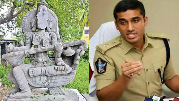 సరస్వతి దేవి విగ్రహాం ధ్వంసం, మందు కూడా పోశారట.. నిజం కాదు: ఎస్పీ..
