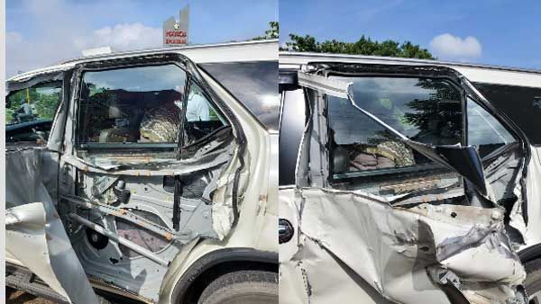 ఖుష్బూ కారును ఢీ కొట్టిన ట్యాంకర్: నుజ్జునుజ్జు: నటి సేఫ్