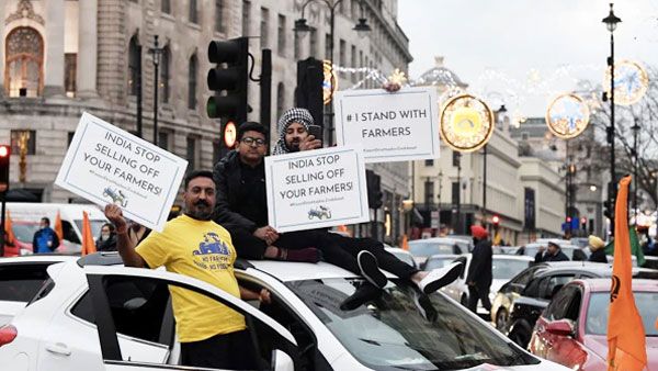 రైతుల ఆందోళన .. భారత్ అంతర్గత సమస్య ..లండన్ నిరసనల వెనుక అజెండా ఇదే .. ఇండియన్ ఎంబసీ