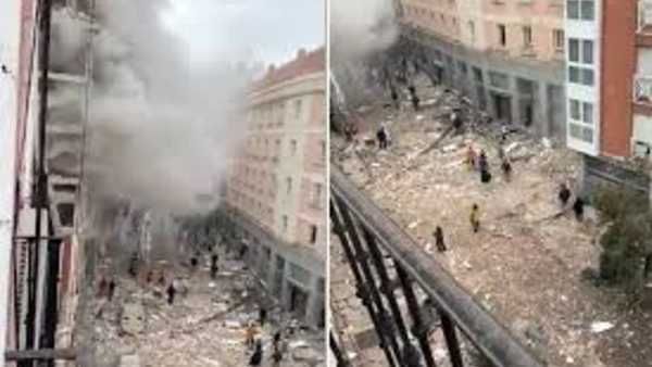 సెంట్రల్ మాడ్రిడ్‌లో పేలుడు.. కుప్పకూలిన భవంతి... సోషల్ మీడియాలో వీడియో