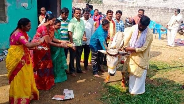 గోమాతకు సీమంతం చేసి మురిసిపోయిన దంపతులు .. రీజన్ ఇదే !!