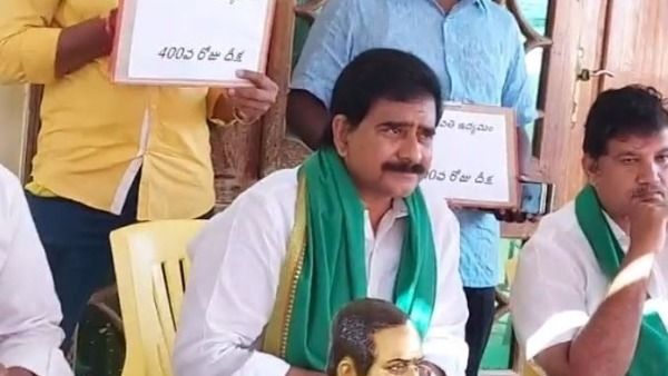 అమరావతి ఉద్యమం 400 వ రోజు : గొల్లపూడిలో హై టెన్షన్ ; ఇంట్లోనే దీక్షకు దిగిన దేవినేని ఉమ