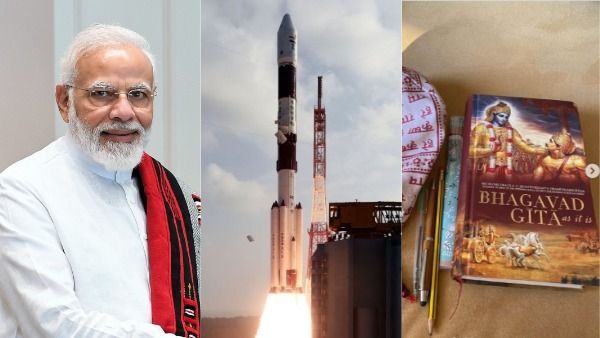 ఇస్రో అరుదైన ప్రయోగం- తొలి ఆత్మనిర్భర్‌ ప్రైవేట్‌ శాటిలైట్‌ ప్రయోగం- భగవద్గీత, మోడీ ఫొటోతో