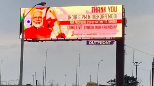 థాంక్యూ ఇండియా, పీఎం నరేంద్ర మోడీ: టోరంటో రహదారులపై భారీ బిల్‌బోర్డ్స్