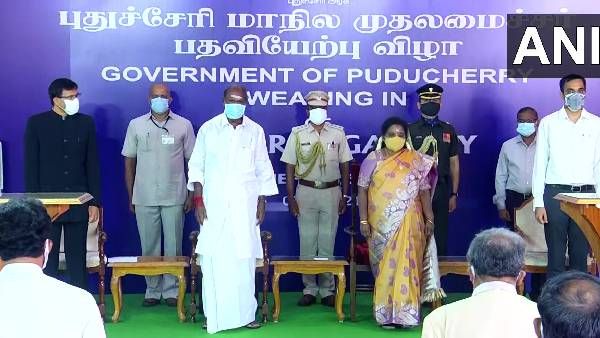 జగన్ మద్దతు: 4వసారి సీఎంగా రంగస్వామి ప్రమాణం -పుదుచ్చేరిపై బీజేపీ పట్టు -కేబినెట్ కూర్పుపై కసరత్తు