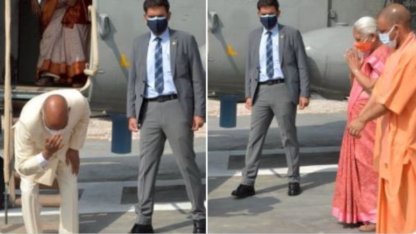 రామ్ నాథ్ కోవింద్ భోవోద్వేగం: రాష్ట్రపతిగా తొలిసారి సొంతూరికి, నేలను తాకి మాతృభూమికి వందనం