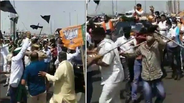 బీజేపీ బరితెగింపు: రైతులపై దాడి -ఢిల్లీ సరిహద్దులో టెన్షన్ -తోలు ఒలుస్తామంటూ టికాయత్ వార్నింగ్