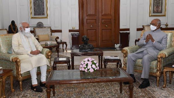 రాష్ట్రపతి రామ్‌నాథ్ కోవింద్‌తో ప్రధాని నరేంద్ర మోడీ భేటీ: కీలక విషయాలపై చర్చ