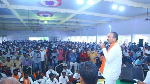 హరీష్ రావు ఇంట్లో ఉన్న ఆడబిడ్డ కూడా నాకే ఓటు వేస్తది.!హుజూరాబాద్ లో ఈటల ధీమా.!