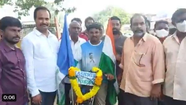 జగన్ కోసం యువకుడి అరుదైన ప్రయత్నం-కశ్మీర్ నుంచి కన్యాకుమారి సైకిల్ యాత్ర
