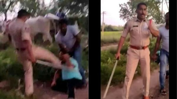 అమానుషం: ఓ వ్యక్తిని చితకబాది బూటు కాలితో తన్నిన ఎస్ఐ, కుప్పకూలాడు(వీడియో)