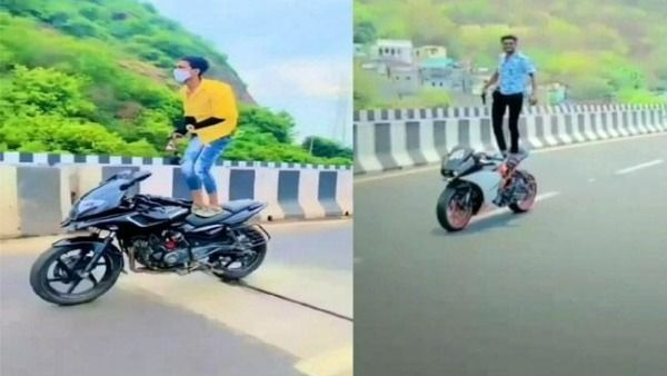 దుర్గగుడి ఫ్లై ఓవర్ పై రెచ్చిపోయిన ఆకతాయిలు, తుపాకీతో రేసింగ్ స్టంట్స్; క్రిమినల్ కేసులు నమోదు