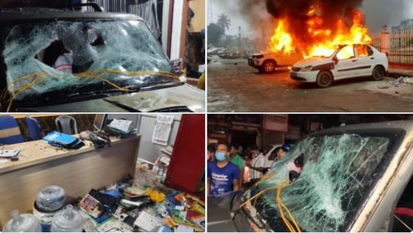 త్రిపురలో సీపీఎం,బీజేపీ ఘర్షణలు తారాస్థాయికి-పార్టీ కార్యాలయాలు దగ్ధం-పరస్పర దాడుల్లో 10 మందికి గాయాలు