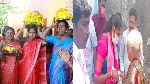 సకుటుంబ సపరివార సమేతంగా .. హుజురాబాద్ లో అభ్యర్థుల కుటుంబాల ఎన్నికల ప్రచారం ఆసక్తికరం!!