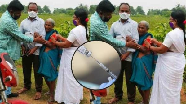 టీకా వద్దయ్యో.. వెక్కి వెక్కి ఏడ్చిన బామ్మ.. లాలించి వ్యాక్సిన్ వేసిన ఆరోగ్య కార్యకర్తలు