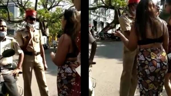 ఏం దుస్తులు అమ్మాయి.. స్లీవ్‌లెస్‌పై ఖాకీల కస్సుబుస్సు.. మరో ఉద్దేశం అంటోన్న హైదరాబాదీలు