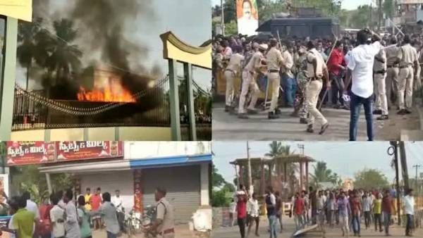 కొనసాగుతున్న కోనసీమ నిరసన: ఎస్పీ ఐశ్వర్య రస్తోగి వాహనంపై రాళ్ల దాడి