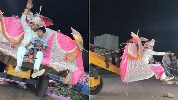 Marriage: కారు, గుర్రం పక్కనపెట్టి బుల్డోజర్ లో పెళ్లికొడుకు ఊరేగింపు, ఇంజనీర్ తెలివి, వైరల్ !