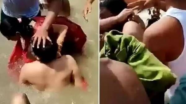 video viral:వామ్మో.. ఏంది, పుణ్యక్షేత్రం, నదిలో రొమాన్స్.. భర్తపై దాడి