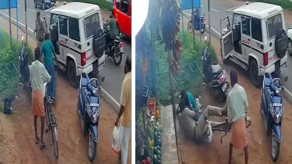 viral video:వావ్.. కాప్, కత్తితో దాడి చేయబోయిన వ్యక్తిని నిలువరించి.. వైరల్