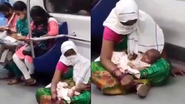 viral video:మెట్రోలో చంటి పిల్లతో వివాహిత.. కింద కూర్చొని, సీటివ్వని ప్యాసెంజర్స్.. వైరల్