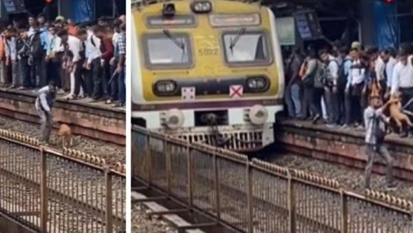 Viral video:వావ్.. శునకాన్ని కాపాడిన వ్యక్తి.. పట్టాలపై ఉండగా సేవ్ చేసి.. వైరల్