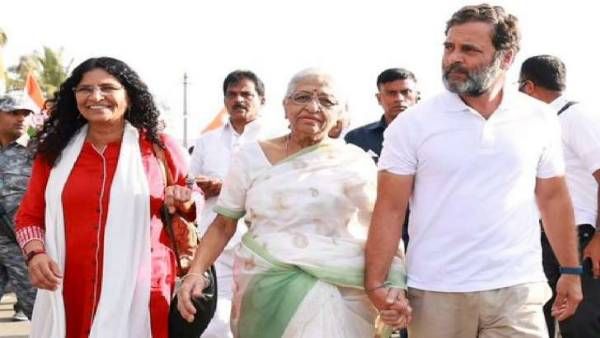 రాహుల్ భారత్ జోడో యాత్రలో గౌరీ లంకేష్ కుటుంబసభ్యులు: చేయి పట్టుకుని నడిచారు