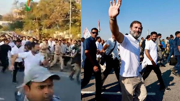 రాహుల్ గాంధీ పరుగు.. ఆయన వెనుక రేవంత్ రెడ్డి: వీడియో వైరల్.. పేలుతున్న సెటైర్లు!!