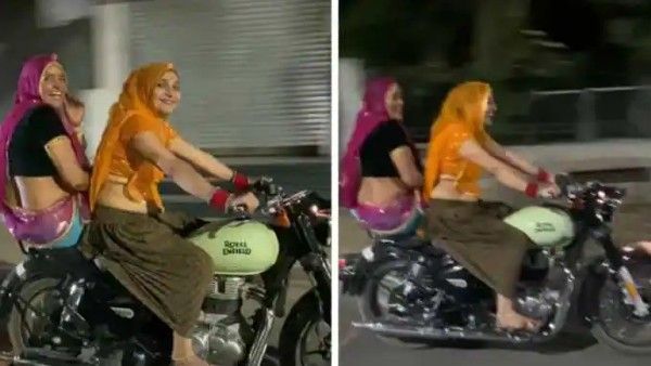VIRAL VIDEO:బుల్లెట్ రాణి, చీరతో బైక్ నడుపుతూ.. మరో లేడీ కూడా, వైరల్