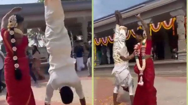 అవాక్కయ్యే ప్రీ వెడ్డింగ్ షూట్; పాపం.. తలక్రిందులుగా పెళ్లి కొడుకు.. వీడియో వైరల్