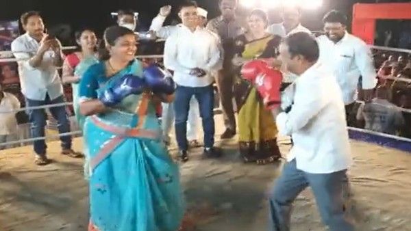 కొంగు బిగించి..బాక్సింగ్‌ రింగ్‌లో సివంగిలా దూకిన రోజా- పదునైన పంచ్‌లతో