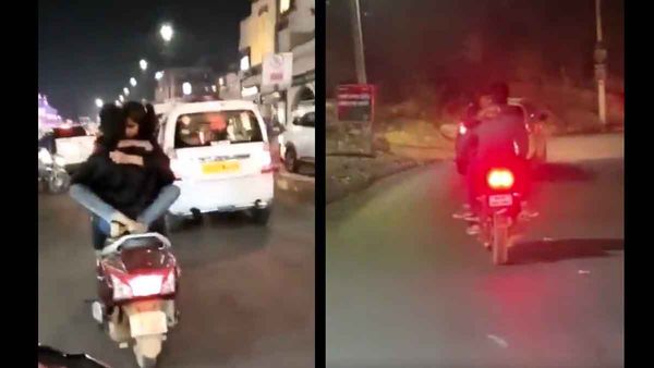 Viral Video: నడిరోడ్డుపై అమ్మాయి, అబ్బాయి రోమాన్స్.. వైరల్ అయిన వీడియో..