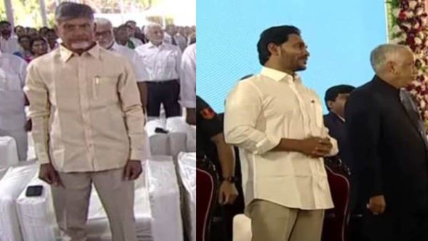 ఏడాది తర్వాత ఒకే వేదికపై జగన్, చంద్రబాబు-గవర్నర్ నజీర్ ప్రమాణం వేళ రాజ్ భవన్లో..