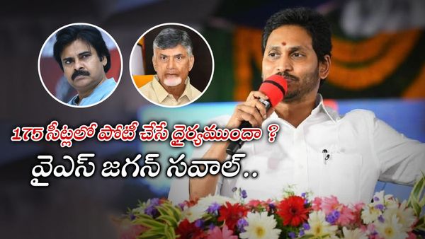 175 సీట్లలో పోటీ చేసి గెలిచే ధైర్యముందా ? తెనాలిలో చంద్రబాబు, పవన్ కు జగన్ సవాల్..