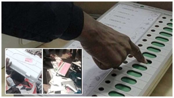 కర్ణాటక ఎన్నికల పోలింగ్ లో మూడు చోట్ల హింస; పోలీసులను కొట్టి ఈవీఎంలు ధ్వంసం!!