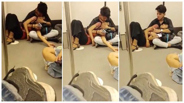 Viral Video: ఇదేం పనిరా నాయనా.. మెట్రోలో రెచ్చిపోయిన జంట.. వైరలవుతున్న వీడియో..