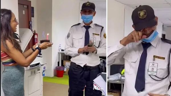 Birth Day: సెక్యూరిటీ గార్డ్ బర్త్ డే చేసిన ఉద్యోగులు.. వీడియో వైరల్..